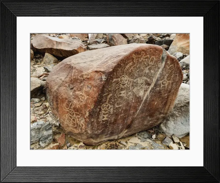 Framed Print : The Stages of Life Petroglyph, Palpa, Ica Region, Peru