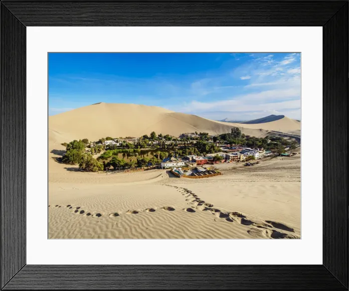 Framed Print : Huacachina Oasis, elevated view, Ica Region, Peru Framed Print : Huacachina Oasis, elevated view, Ica Region, Peru