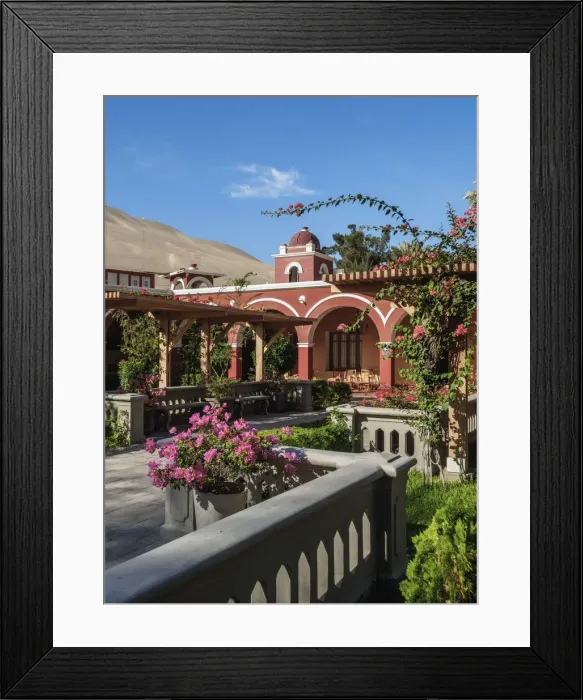 Framed Print : Hotel Mossone, Huacachina, Ica Region, Peru Framed Print : Hotel Mossone, Huacachina, Ica Region, Peru