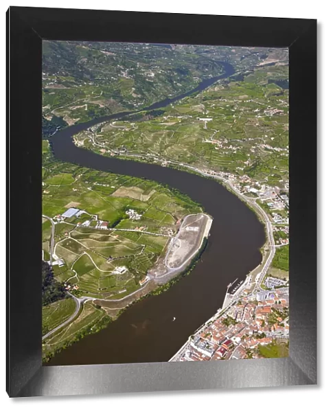 Europe, Portugal, Tras-os-Montes e Alto Douro, Douro Valley aerial view of vineyards