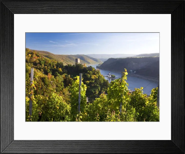 Framed Print : Germany, Rhineland-Palatinate, Rheinland-Pfalz Kaub, Pfalz im Rhein and Gutenfels castle Framed Print : Germany, Rhineland-Palatinate, Rheinland-Pfalz Kaub, Pfalz im Rhein and Gutenfels castle