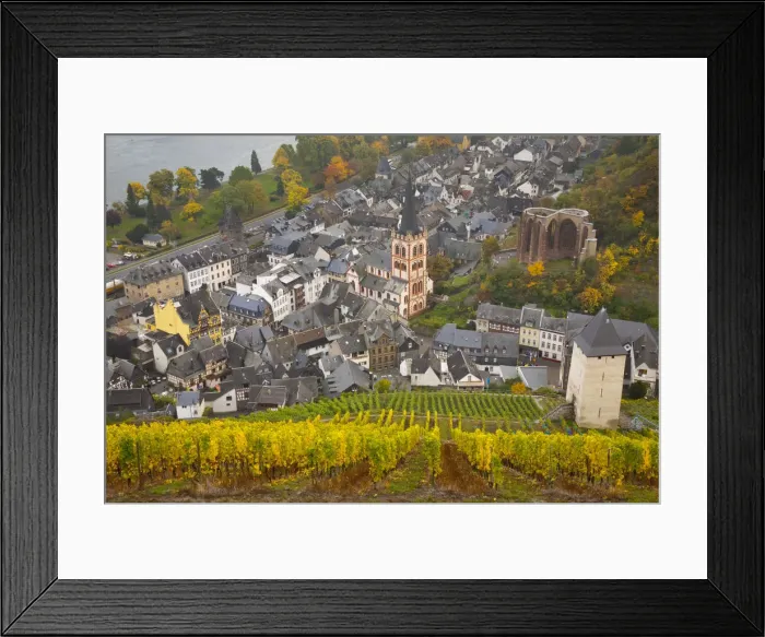 Framed Print : St. Peters Church & Town Centre, Bacharach, Rhine Valley, Germany Framed Print : St. Peters Church & Town Centre, Bacharach, Rhine Valley, Germany