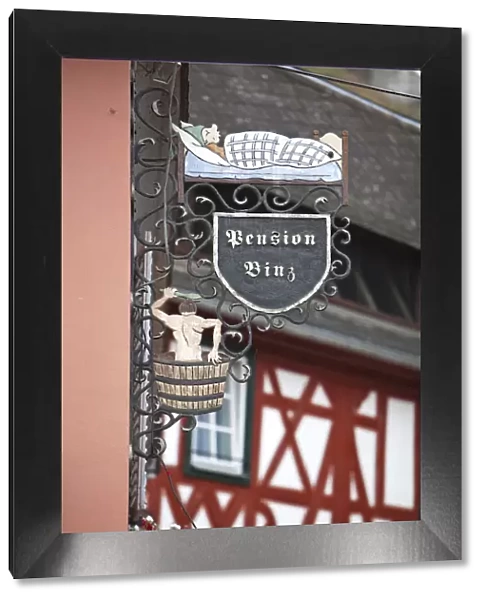 Pension Sign, Bacharach, Rhine Valley, Germany