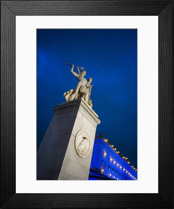 Framed Print : Germany, Berlin, Museum Insel, statue on the Schlossbrucke bridge and headquarters Framed Print : Germany, Berlin, Museum Insel, statue on the Schlossbrucke bridge and headquarters