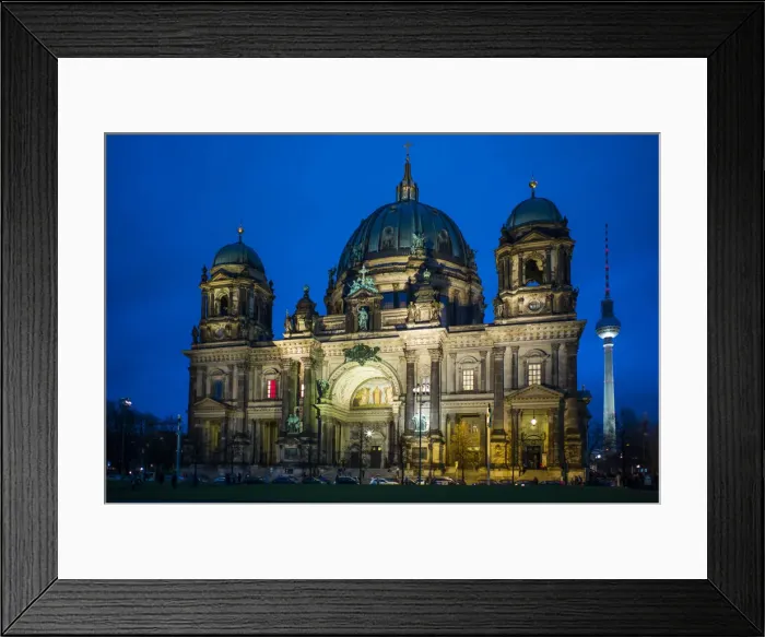 Framed Print : Germany, Berlin, Museum Insel, Berlliner Dom cathedral and Alexanderplatz TV tower