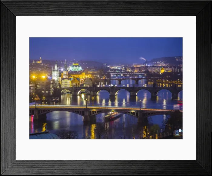Framed Print : View of the Vltava River and Prague, Czech Republic Framed Print : View of the Vltava River and Prague, Czech Republic