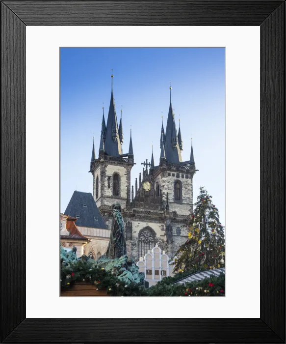 Framed Print : Church of Our Lady before Tyn & Old Town Square at Christmas, Prague, Czech Republic
