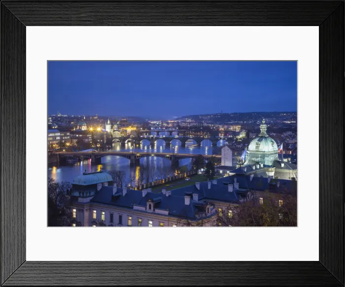 Framed Print : View of the Vltava River and Prague, Czech Republic Framed Print : View of the Vltava River and Prague, Czech Republic