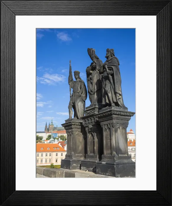 Framed Print : Statue of Saints Norbert of Xanten, Wenceslas & Sigismund, Charles Bridge (Karluv most) Framed Print : Statue of Saints Norbert of Xanten, Wenceslas & Sigismund, Charles Bridge (Karluv most)