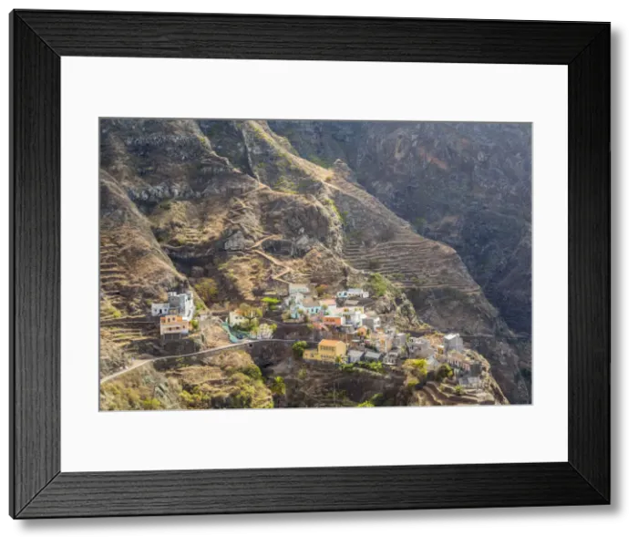 Framed Print : Village on mountain, Fontainhas, Santo Antao Island, Cape Verde Framed Print : Village on mountain, Fontainhas, Santo Antao Island, Cape Verde