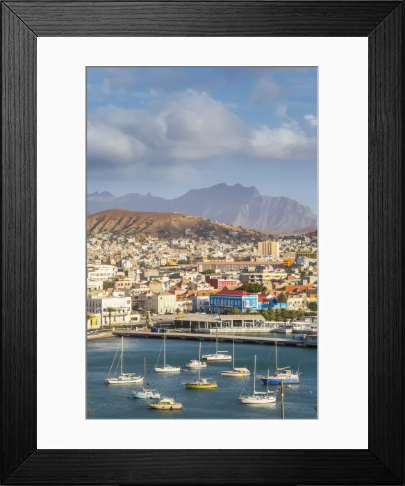 Framed Print : View over harbour and Mindelo, Sao Vicente, Cape Verde Framed Print : View over harbour and Mindelo, Sao Vicente, Cape Verde