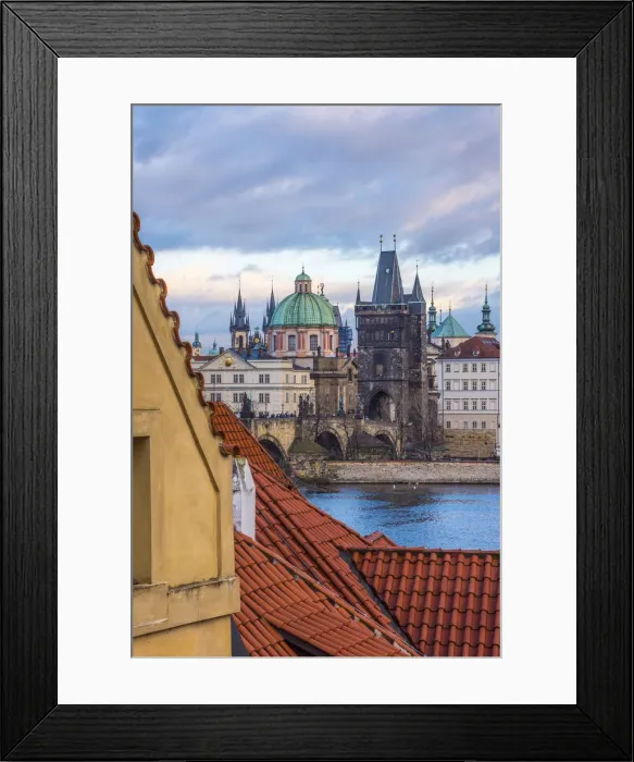 Framed Print : Czech Republic, Prague, Charles Bridge, Karluv Most over River Vlatava Framed Print : Czech Republic, Prague, Charles Bridge, Karluv Most over River Vlatava