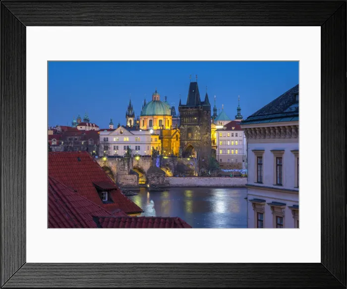 Framed Print : Czech Republic, Prague, Charles Bridge, Karluv Most over River Vlatava Framed Print : Czech Republic, Prague, Charles Bridge, Karluv Most over River Vlatava