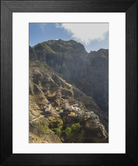 Framed Print : Village on mountain, Fontainhas, Santo Antao Island, Cape Verde Framed Print : Village on mountain, Fontainhas, Santo Antao Island, Cape Verde