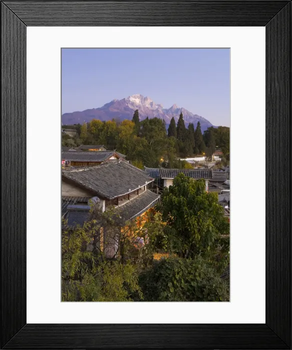 Framed Print : Yulong Xueshan Mountain & Old Town of Lijiang, Yunnan Province, China Framed Print : Yulong Xueshan Mountain & Old Town of Lijiang, Yunnan Province, China