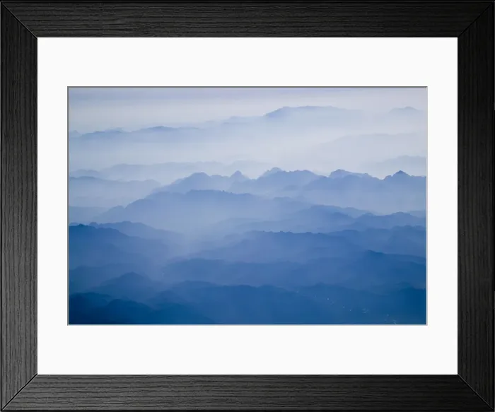 Framed Print : China, Hebei Province, Aerial View of Mountains north of Beijing Framed Print : China, Hebei Province, Aerial View of Mountains north of Beijing