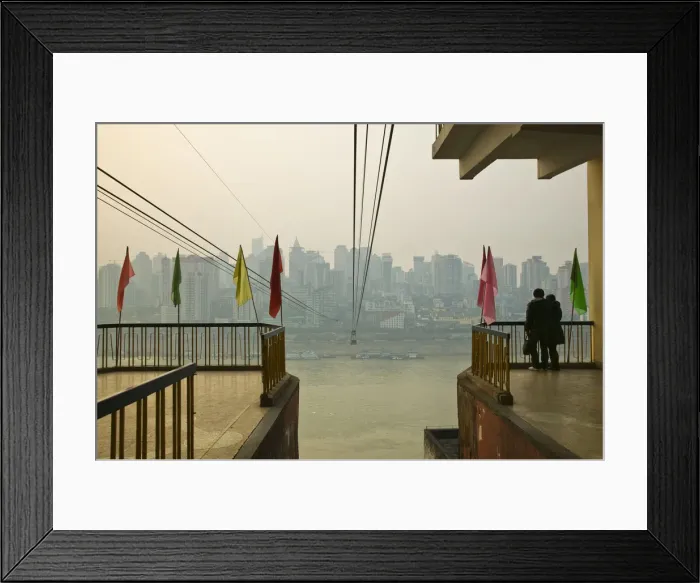 Framed Print : China, Chongqing Province, Yangtze River, Chongqing, Passengers waiting for Cable Car Framed Print : China, Chongqing Province, Yangtze River, Chongqing, Passengers waiting for Cable Car