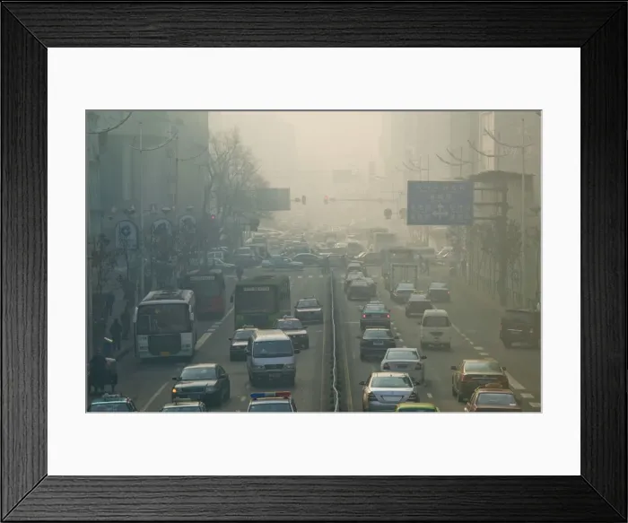 Framed Print : China, Heilongjiang, Harbin, Morning Traffic on Shangzhi Dajie Framed Print : China, Heilongjiang, Harbin, Morning Traffic on Shangzhi Dajie