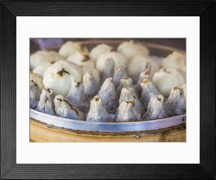 Framed Print : Dim sum baskets, Shanghai, China Framed Print : Dim sum baskets, Shanghai, China