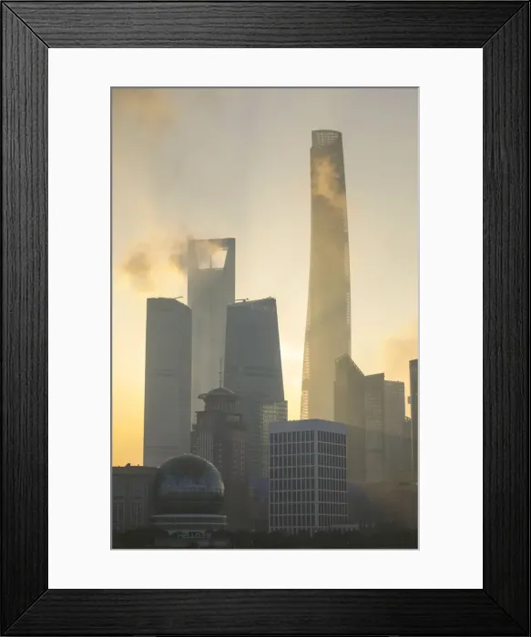 Framed Print : Shanghai Tower and the skyline of Pudong, Shanghai, China Framed Print : Shanghai Tower and the skyline of Pudong, Shanghai, China