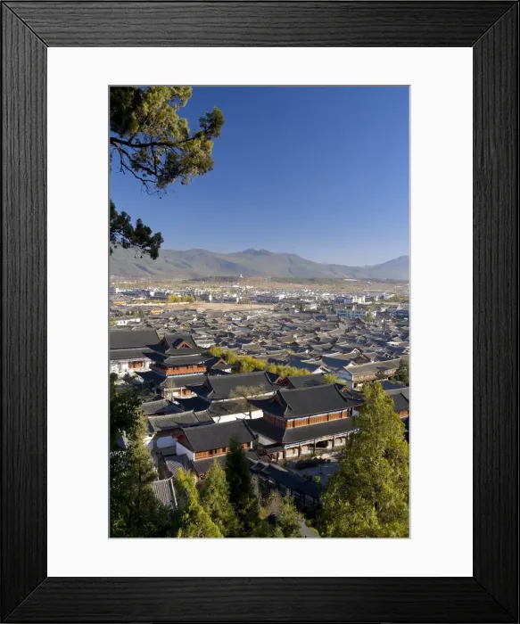 Framed Print : Lijiang Old Town and Mu Family Mansion (Mushi Shisifu), house of a former Naxi Chieftain Framed Print : Lijiang Old Town and Mu Family Mansion (Mushi Shisifu), house of a former Naxi Chieftain