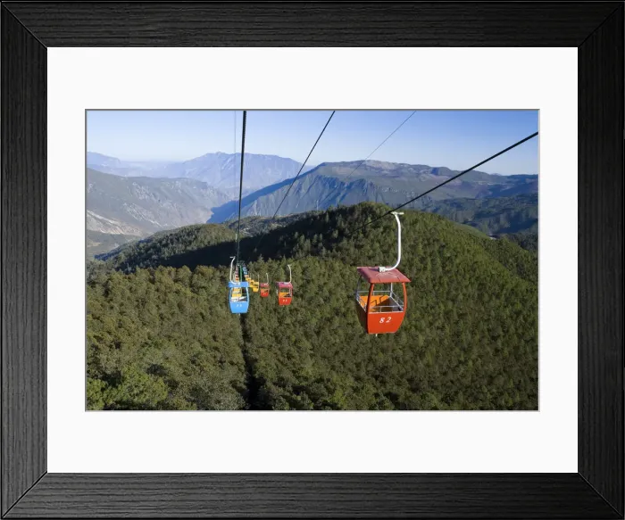 Framed Print : Maoniuping (Yak Meadow) cable car, Yulong Xueshan Mountain, Lijiang, Yunnan Province Framed Print : Maoniuping (Yak Meadow) cable car, Yulong Xueshan Mountain, Lijiang, Yunnan Province