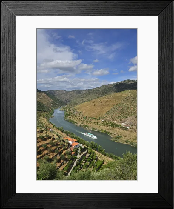 Framed Print : The Douro river and a hotel-ship in the Valeira Dam. Sao Joao da Pesqueira, Portugal Framed Print : The Douro river and a hotel-ship in the Valeira Dam. Sao Joao da Pesqueira, Portugal