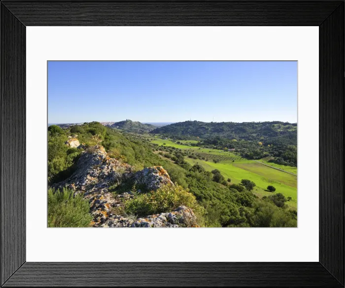 Framed Print : Vale dos Barris and Louro mountain range at the Arrabida Nature Park. Portugal