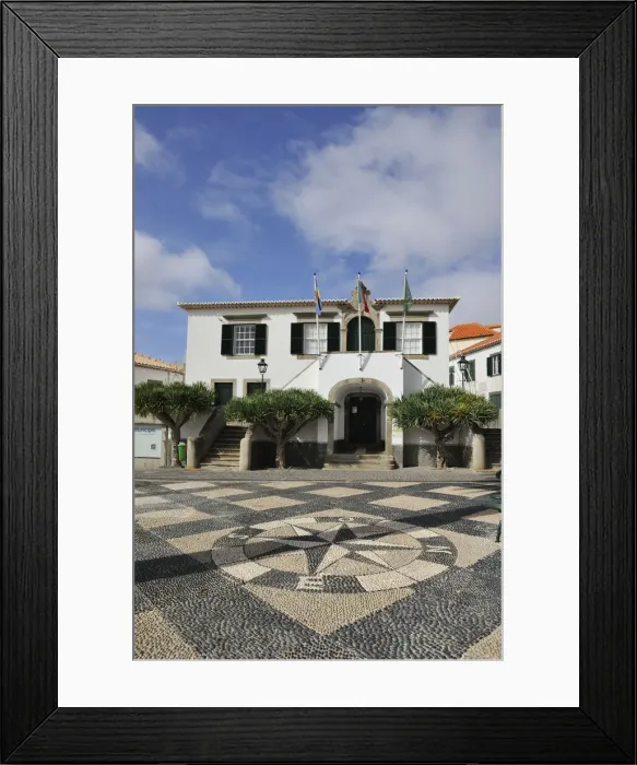Framed Print : Old Town Hall and dragon trees. Vila Baleira, Porto Santo island. Madeira Framed Print : Old Town Hall and dragon trees. Vila Baleira, Porto Santo island. Madeira