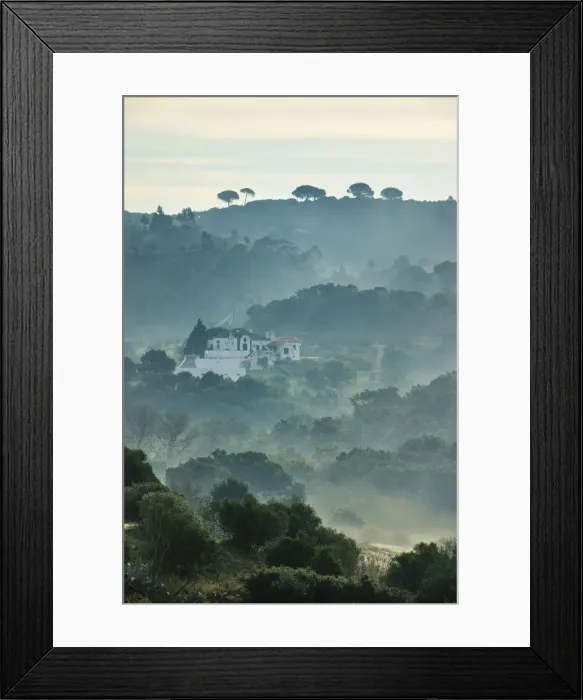 Framed Print : Arrabida Natural Park in the mist. Palmela, Portugal Framed Print : Arrabida Natural Park in the mist. Palmela, Portugal