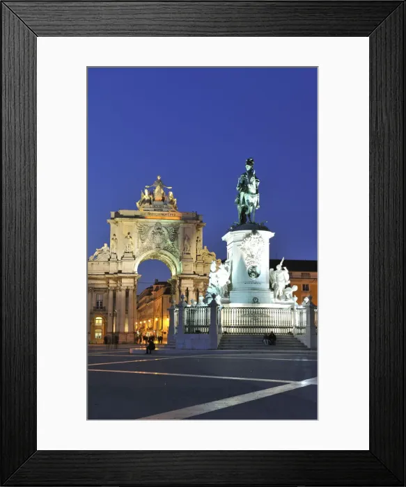 Framed Print : Terreiro do Paco at twilight. One of the centers of the historical city. Lisbon, Portugal