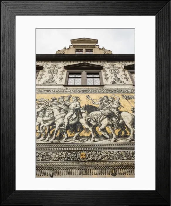 Framed Print : Furstenzug - 102m-long tiled mural (Procession of Princes), Augustusstrasse, Dresden Framed Print : Furstenzug - 102m-long tiled mural (Procession of Princes), Augustusstrasse, Dresden