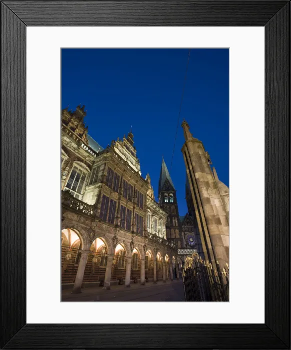 Framed Print : Germany, State of Bremen, Bremerhaven, Marktplatz and Town Hall