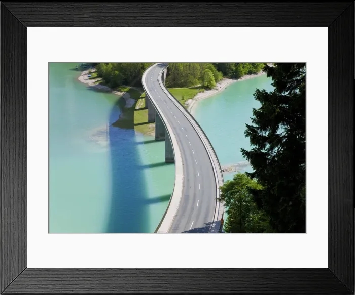 Framed Print : Sylvenstein Lake and Bridge, Bavarian Alps, Bavaria, Germany Framed Print : Sylvenstein Lake and Bridge, Bavarian Alps, Bavaria, Germany