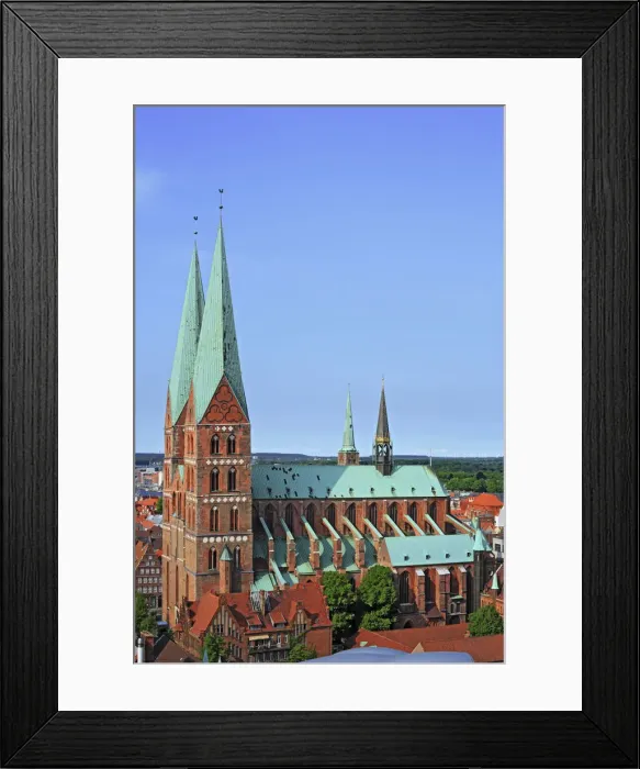 Framed Print : View of city from tower of Church of St. Peter, Lubeck, Schleswig-Holstein, German Framed Print : View of city from tower of Church of St. Peter, Lubeck, Schleswig-Holstein, German