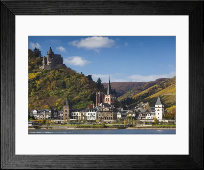 Framed Print : Germany, Rheinland-Pfalz, Bacharach, town view, autumn Framed Print : Germany, Rheinland-Pfalz, Bacharach, town view, autumn