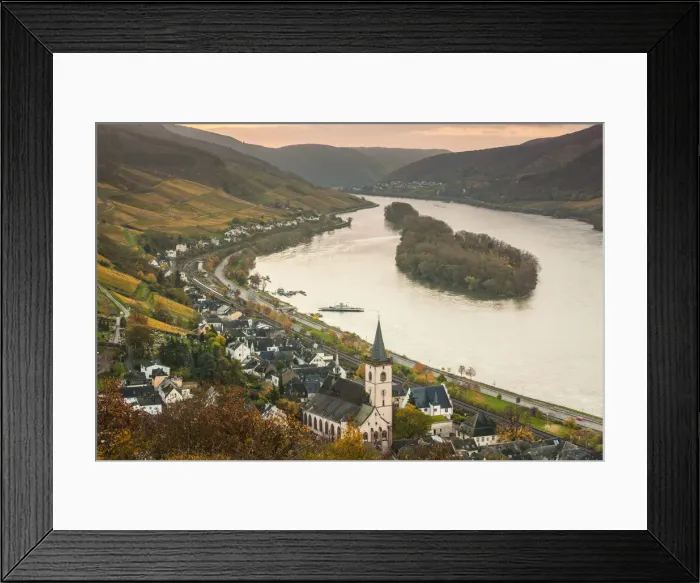 Framed Print : Germany, Hesse Lorch am Rhein, elevated town view, sunrise Framed Print : Germany, Hesse Lorch am Rhein, elevated town view, sunrise