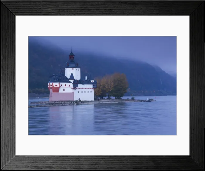 Framed Print : Germany, Rheinland-Pfalz, Kaub, Pfalzgrafenstein Castle, 14th century toll-collection Framed Print : Germany, Rheinland-Pfalz, Kaub, Pfalzgrafenstein Castle, 14th century toll-collection