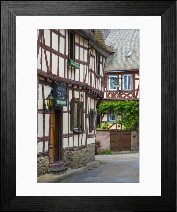Framed Print : Germany, Rhineland Palatinate, Braubach, Traditional Timber-framed buildings Framed Print : Germany, Rhineland Palatinate, Braubach, Traditional Timber-framed buildings