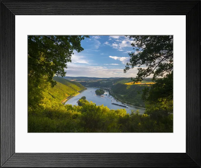 Framed Print : Germany, Rhineland Palatinate, River Rhine and Bacharach Framed Print : Germany, Rhineland Palatinate, River Rhine and Bacharach