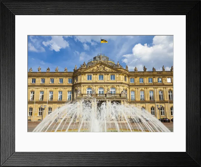 Framed Print : Neues Schloss (New Castle), Stuttgart, Baden-Wurttemberg, Germany