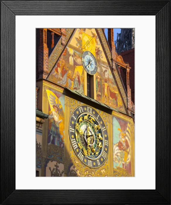 Framed Print : Astronomical Clock on Ulms decorative Town Hall (Altes Rathaus), Ulm Framed Print : Astronomical Clock on Ulms decorative Town Hall (Altes Rathaus), Ulm