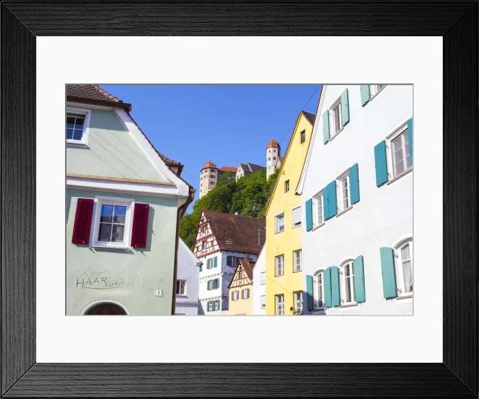 Framed Print : Picturesque Old Town Harburg & Castle, Harburg, Bavaria, Germany Framed Print : Picturesque Old Town Harburg & Castle, Harburg, Bavaria, Germany