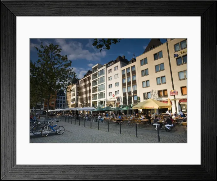 Framed Print : Germany, Rhineland-Westphalia, Cologne, outdoor cafes, Old Town, Buttermarkt