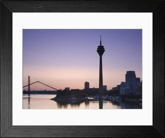 Framed Print : Germany, Rhineland-Westphalia, Dusseldorf, Medienhafen and Rhein Tower Framed Print : Germany, Rhineland-Westphalia, Dusseldorf, Medienhafen and Rhein Tower