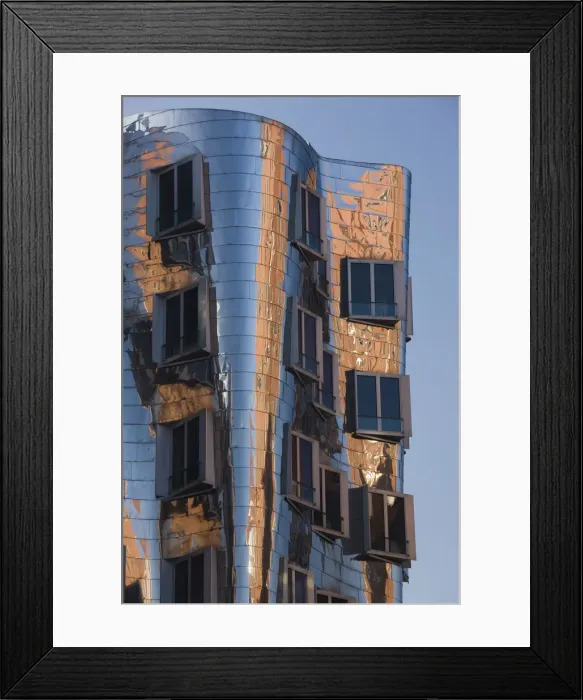 Framed Print : Germany, Rhineland-Westphalia, Dusseldorf, Medienhafen, Frank Gehry building, Neuer