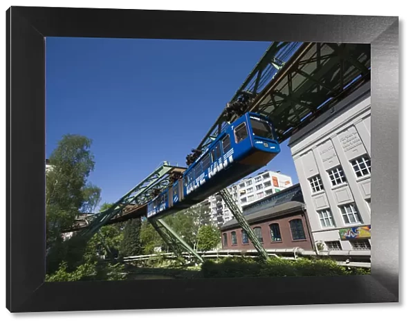 Germany, Rhineland-Westphalia, Ruhr Basin, Wuppertal, Schwebebahn suspended tram line