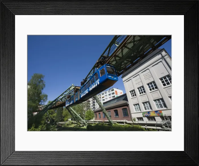 Framed Print : Germany, Rhineland-Westphalia, Ruhr Basin, Wuppertal, Schwebebahn suspended tram line Framed Print : Germany, Rhineland-Westphalia, Ruhr Basin, Wuppertal, Schwebebahn suspended tram line
