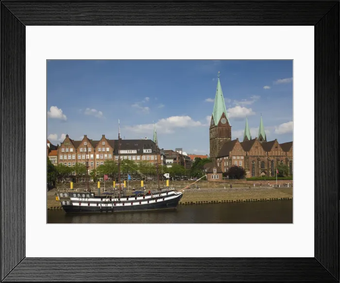 Framed Print : Germany, State of Bremen, Bremen, Weser River waterfront Framed Print : Germany, State of Bremen, Bremen, Weser River waterfront