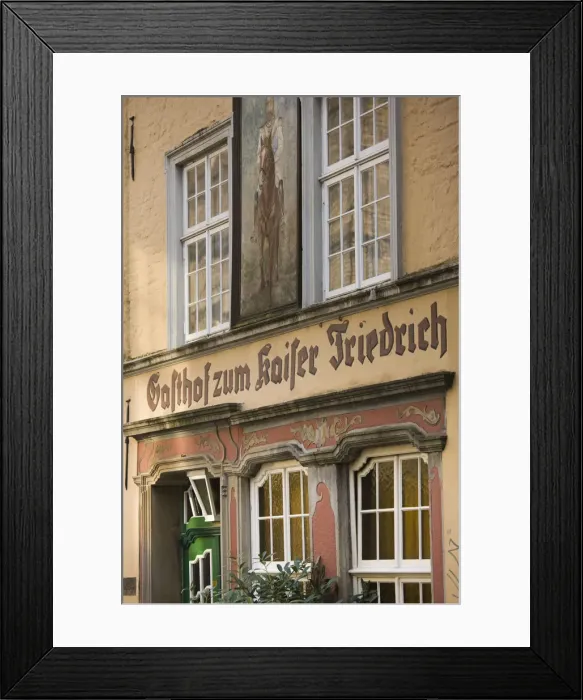 Framed Print : Germany, State of Bremen, Bremen, Schnoor waterfront area, cafe